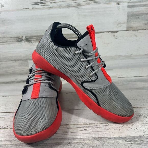 Jordan Eclipse Kids Lace Up Sneaker Athletic Shoes Gray Orange Size 7Y - Picture 6 of 8